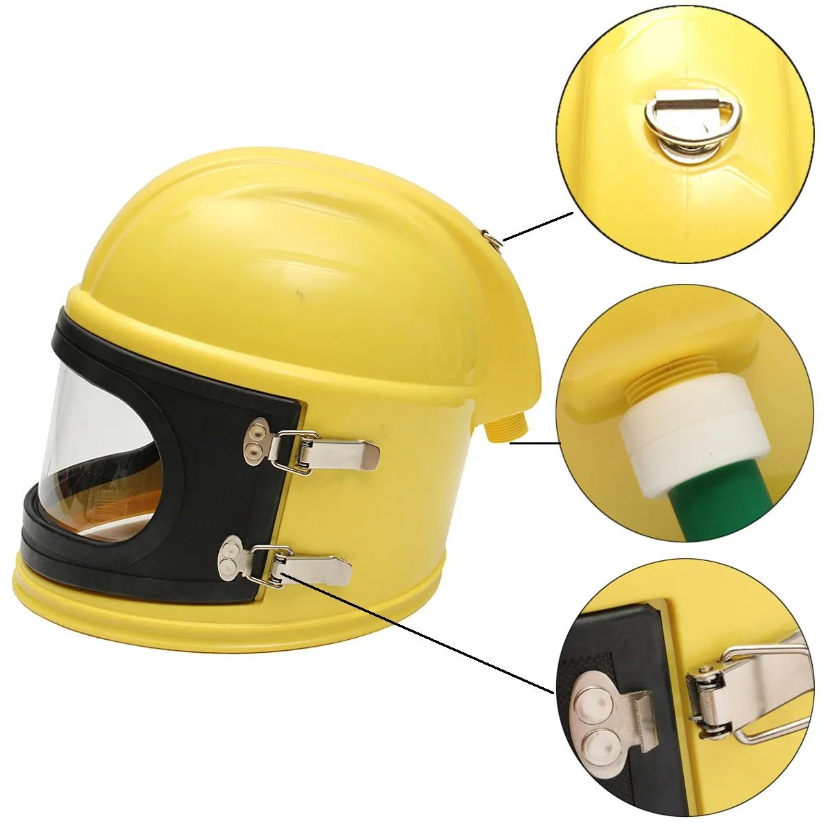 Protective sandblasting helmet, high-quality ABS dust mask, sandblasting protector with temperature adjustment device