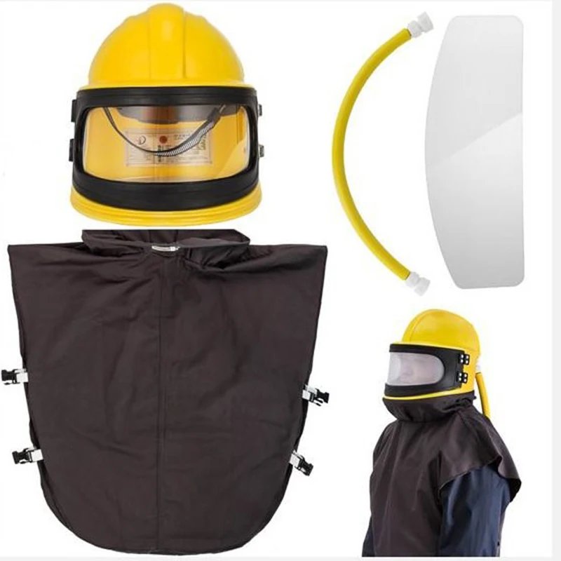 Protective sandblasting helmet, high-quality ABS dust mask, sandblasting protector with temperature adjustment device