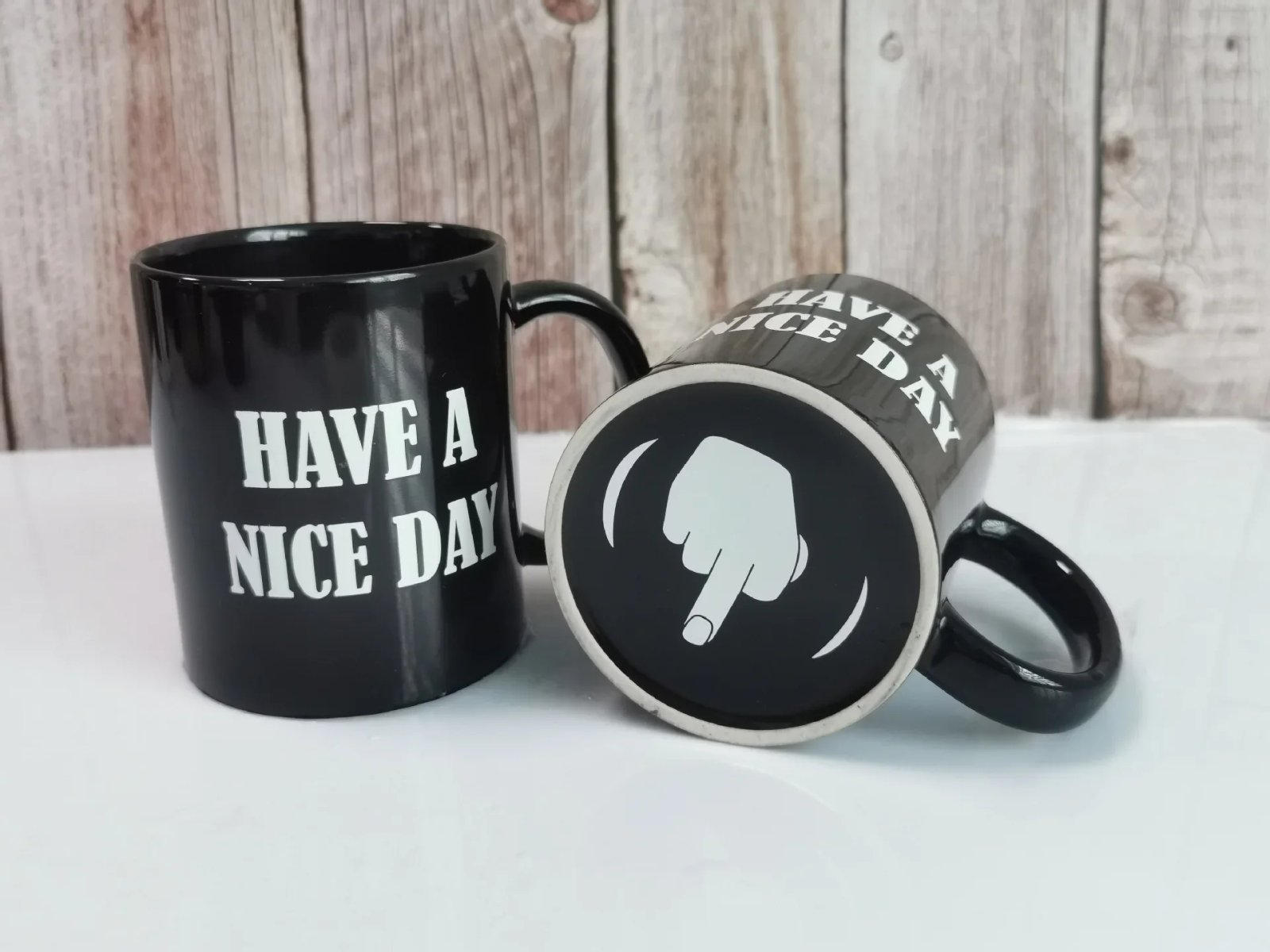 Vertical Middle Finger Cup Creative Mug Anime Films and Television Products Funny Ceramic Coffee Breakfast Cup Christmas Gift