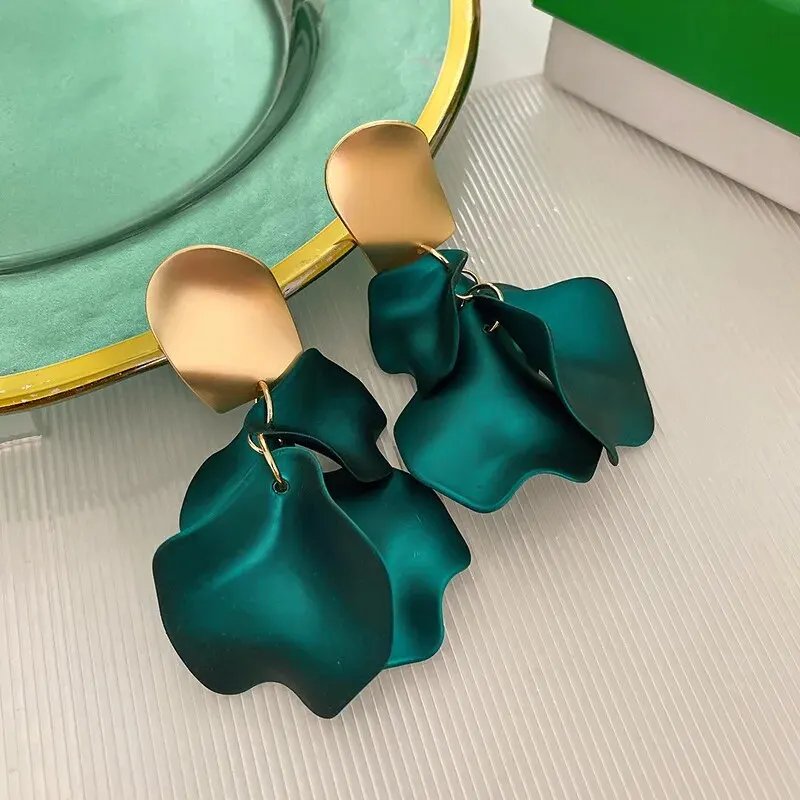 Bohemian Colorful Flower Earrings For Women Fashion Petal Pendant Earrings Party Drop Earrrings Jewelry Y2k Accessories Bijoux