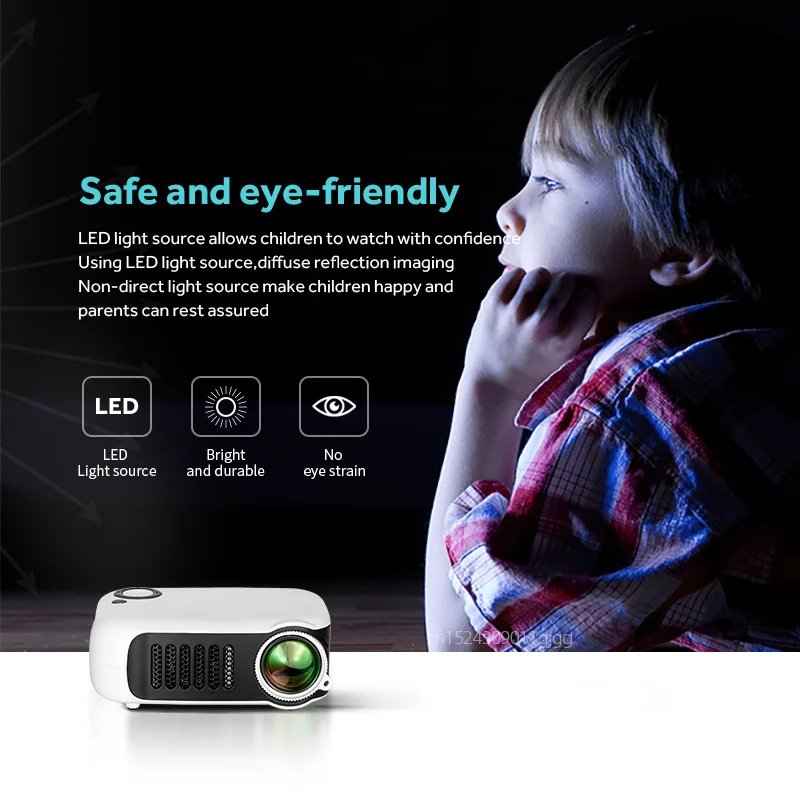 MINI Projector Portable 3D LED Video Projectors Home Cinema Theater Game Laser Beamer Smart TV BOX 1080P 4K Via HD Port A2000