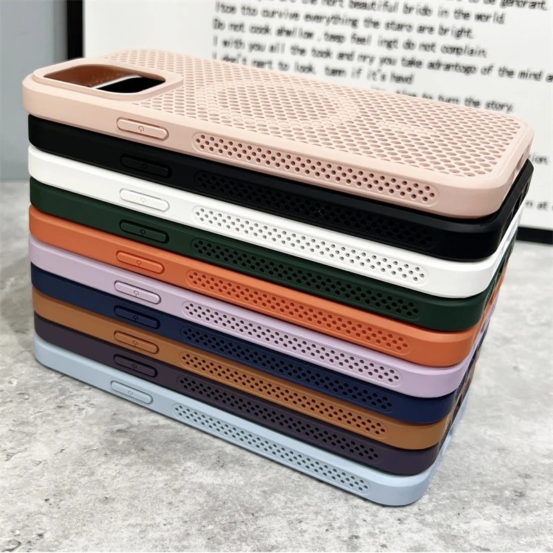 Heat Dissipation Mesh For Magsafe Magnetic Wireless Charging Case For iPhone 16 15 14 Plus 13 12 11 Pro Max Breathable Cover