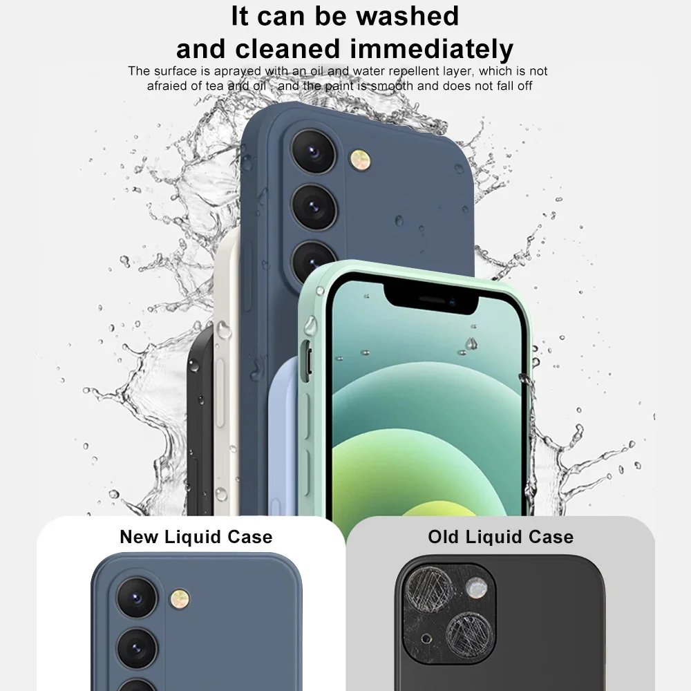 luxury Liquid Silicone Case for Samsung S24 Galaxy S20 S21 S22 S23 FE Plus Note10 20 A52 A31 A41 A71 A51 A72 A70 A50 Coque