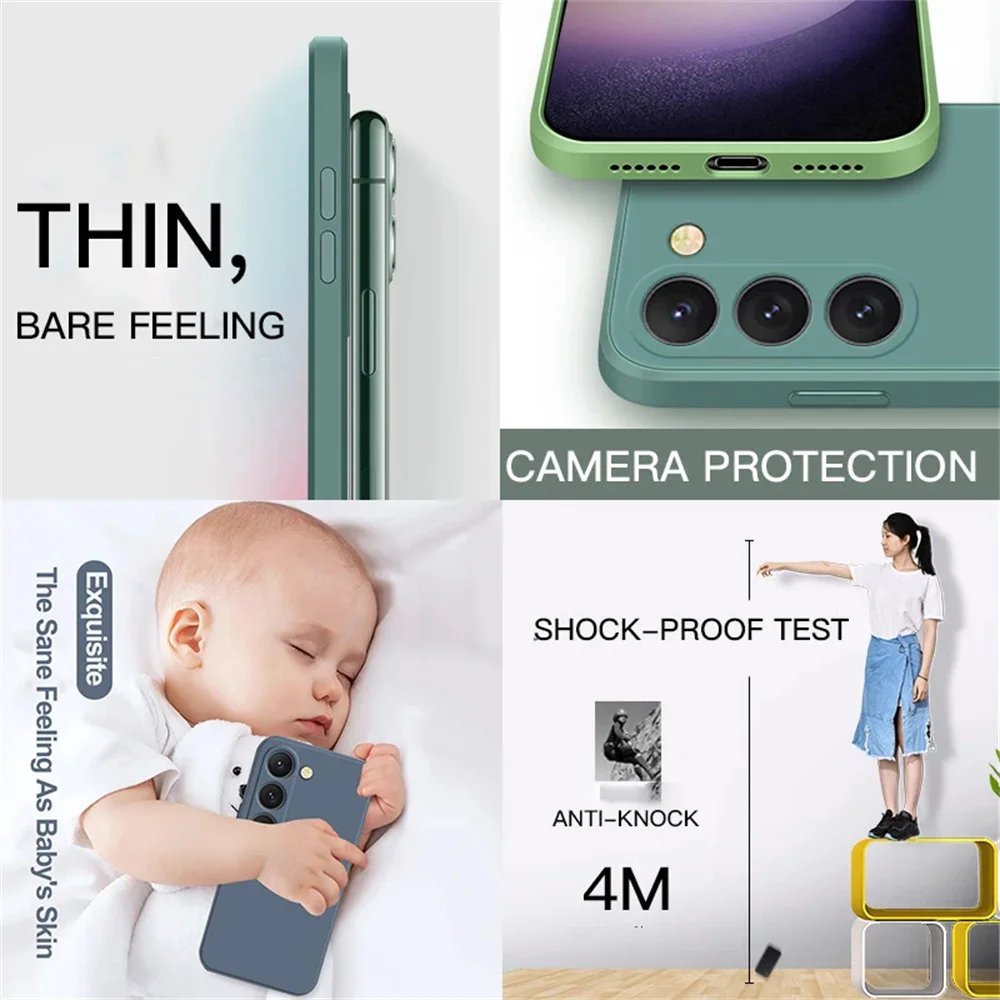 luxury Liquid Silicone Case for Samsung S24 Galaxy S20 S21 S22 S23 FE Plus Note10 20 A52 A31 A41 A71 A51 A72 A70 A50 Coque