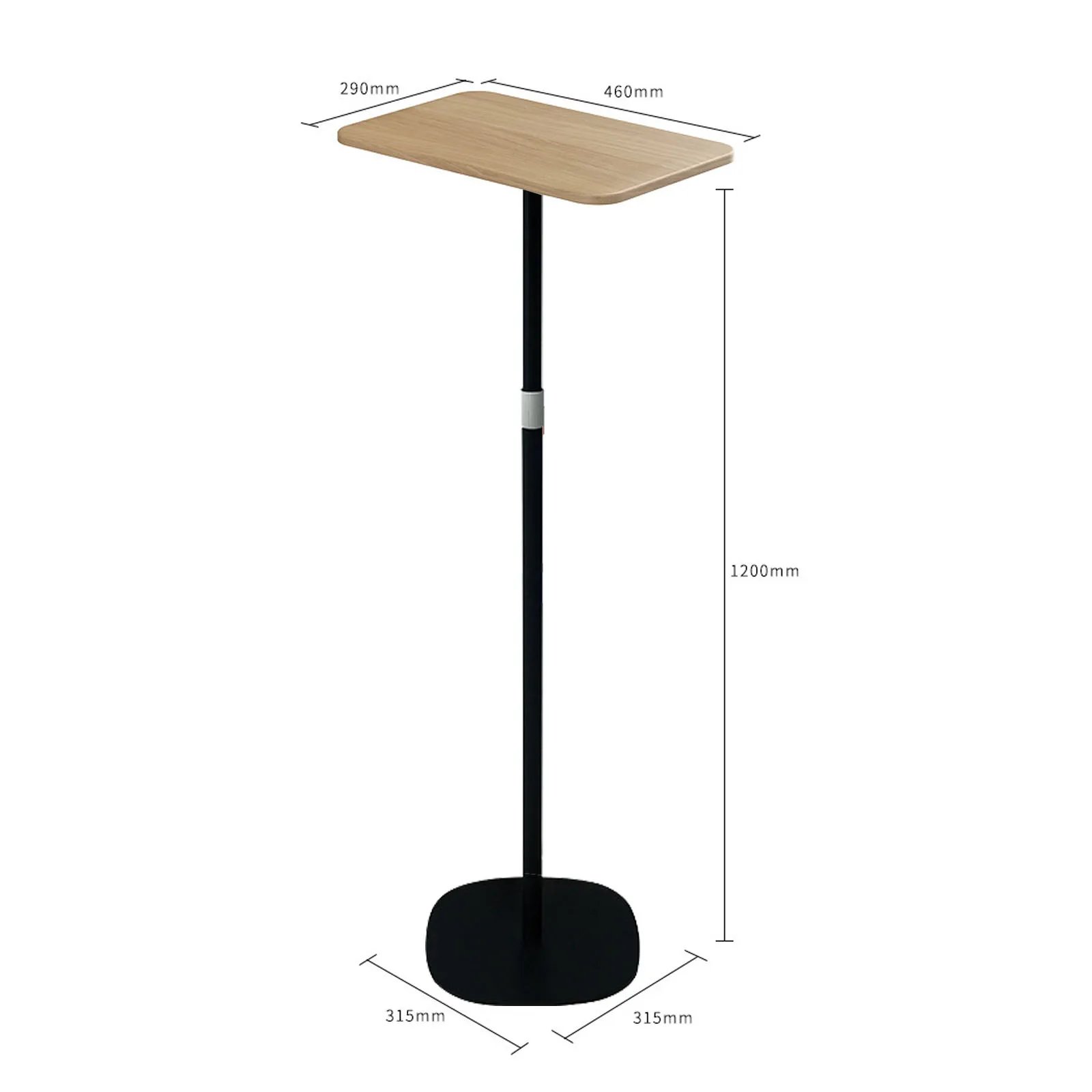 120cm Laptop Stand Speakers Holder Floor Standing Table Sofa Side Table Height Adjustment Steel Laptop Booster Projector Bracket