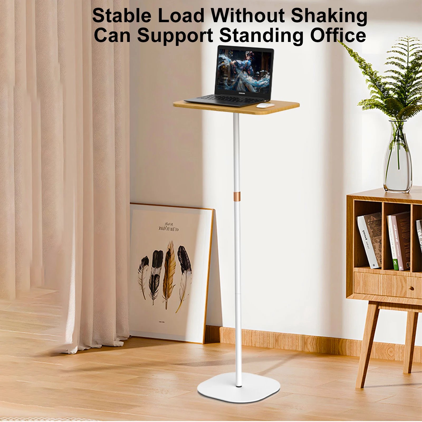 120cm Laptop Stand Speakers Holder Floor Standing Table Sofa Side Table Height Adjustment Steel Laptop Booster Projector Bracket