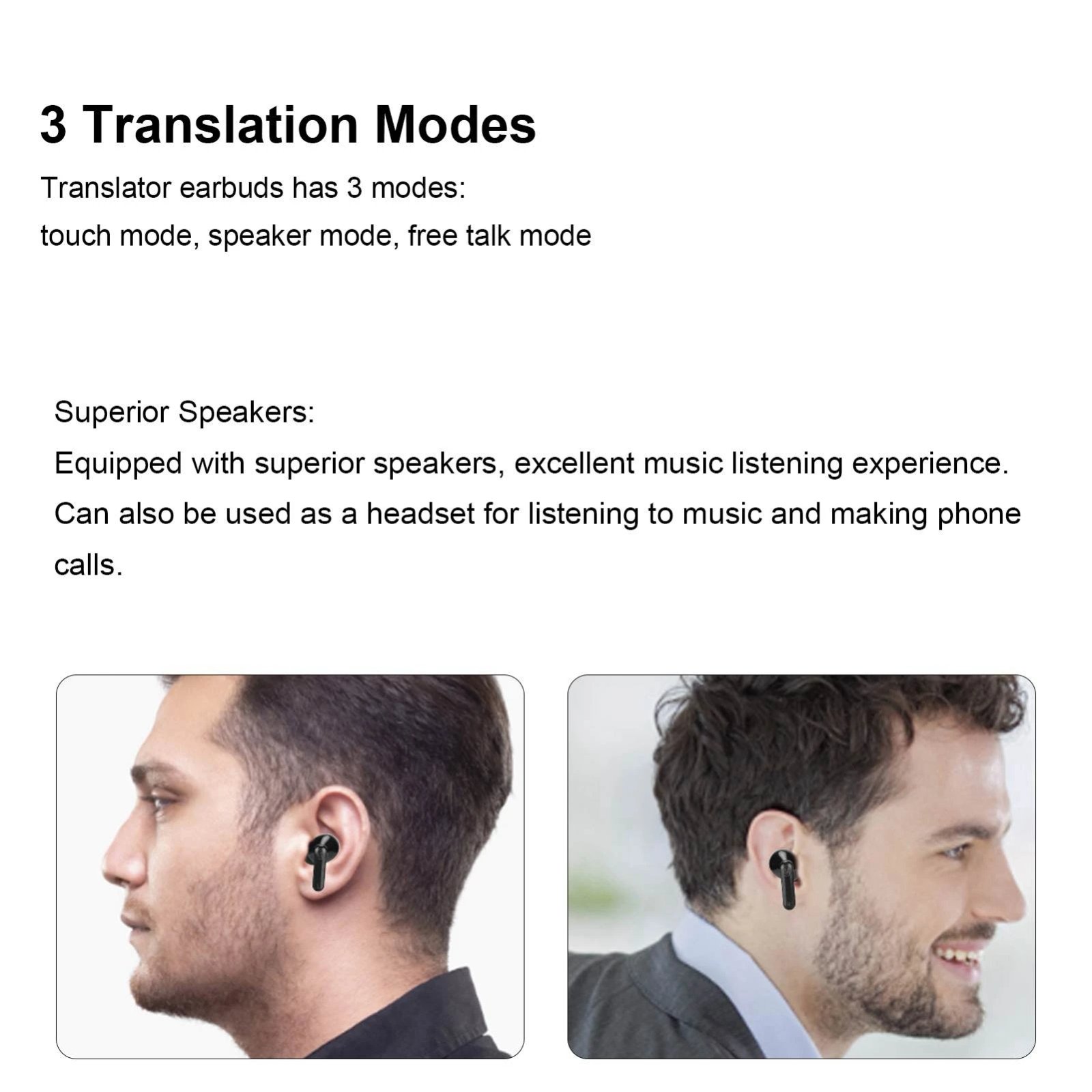 Translator Earbuds TWS Language Translation Earphones Real-Time Instant Translation Earbud Smart Translate Headphone For Meeting