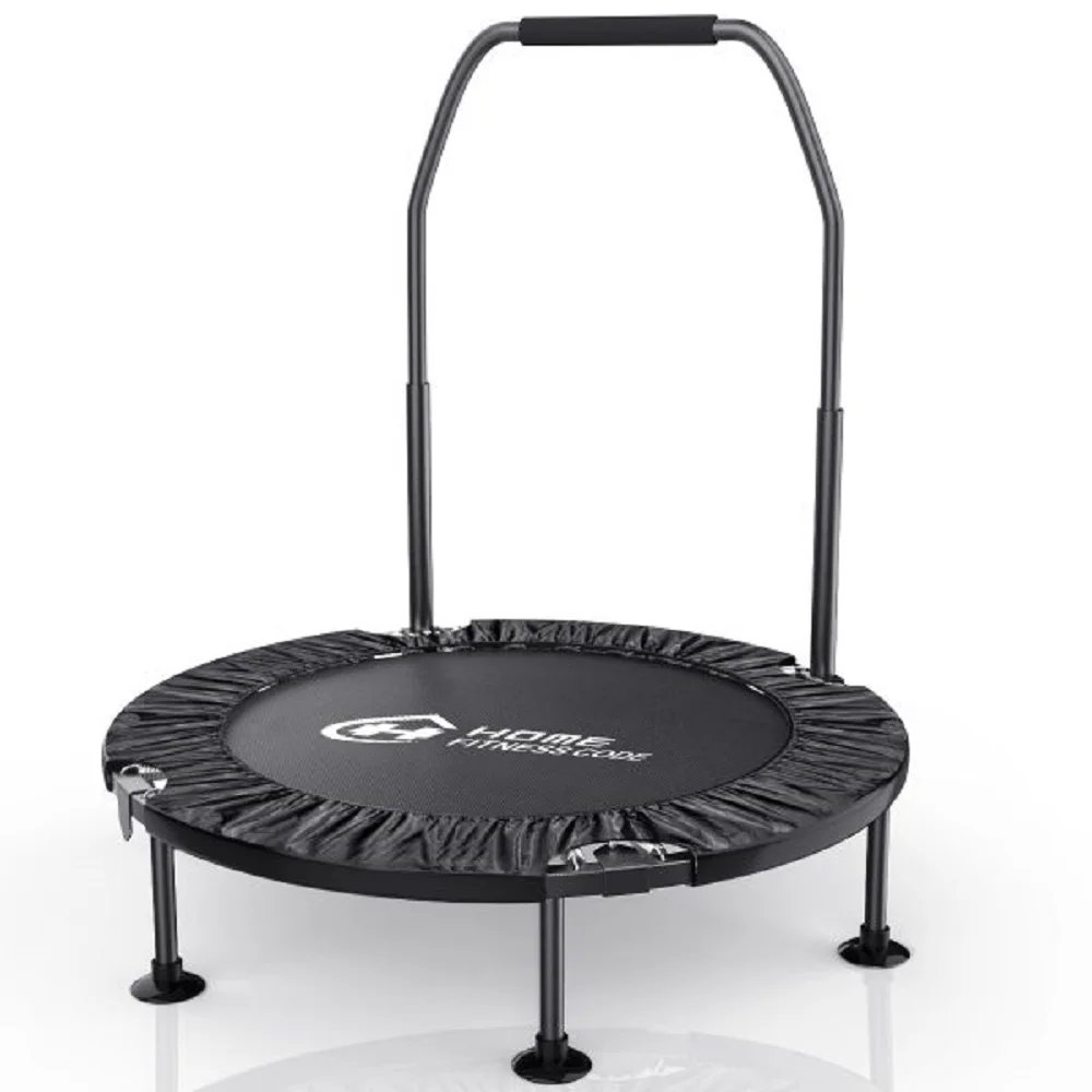 Folding Trampolines Mini Fitness Indoor Exercise Workout Rebounder Sport Trampoline with Handle for Adults Jumping Training