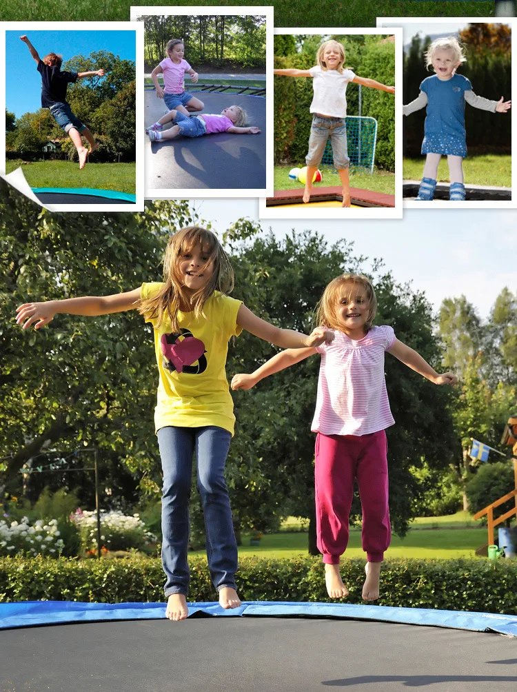 Round 5-inch to 16 inch adult and children's indoor and outdoor large trampolines, available in any color for selection