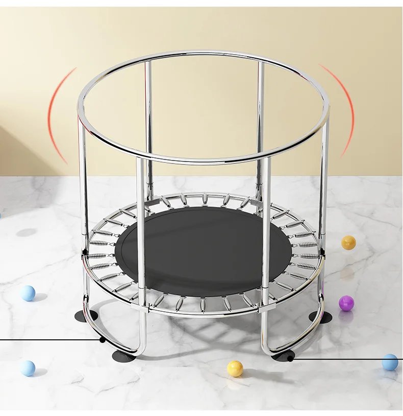 Jumping Diameter 1.4M Trampoline Bed with High Safety Net Trampoline Table for 1-2 Kids Indoor Baby Bounce Bed Birthday Gift