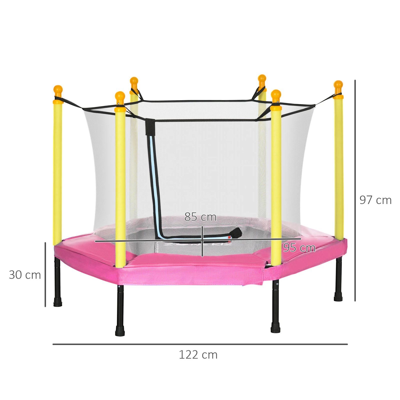 ZONEKIZ trampoline for children 3-6 years old 122x122x97 cm blue