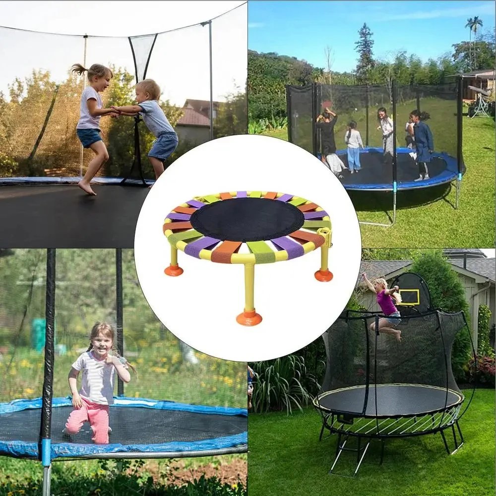 Mini Trampoline With 165 Lbs Max Load Foldable Silent Stable Jumping Bed For Kids And Adults Indoor Playing And Fitness