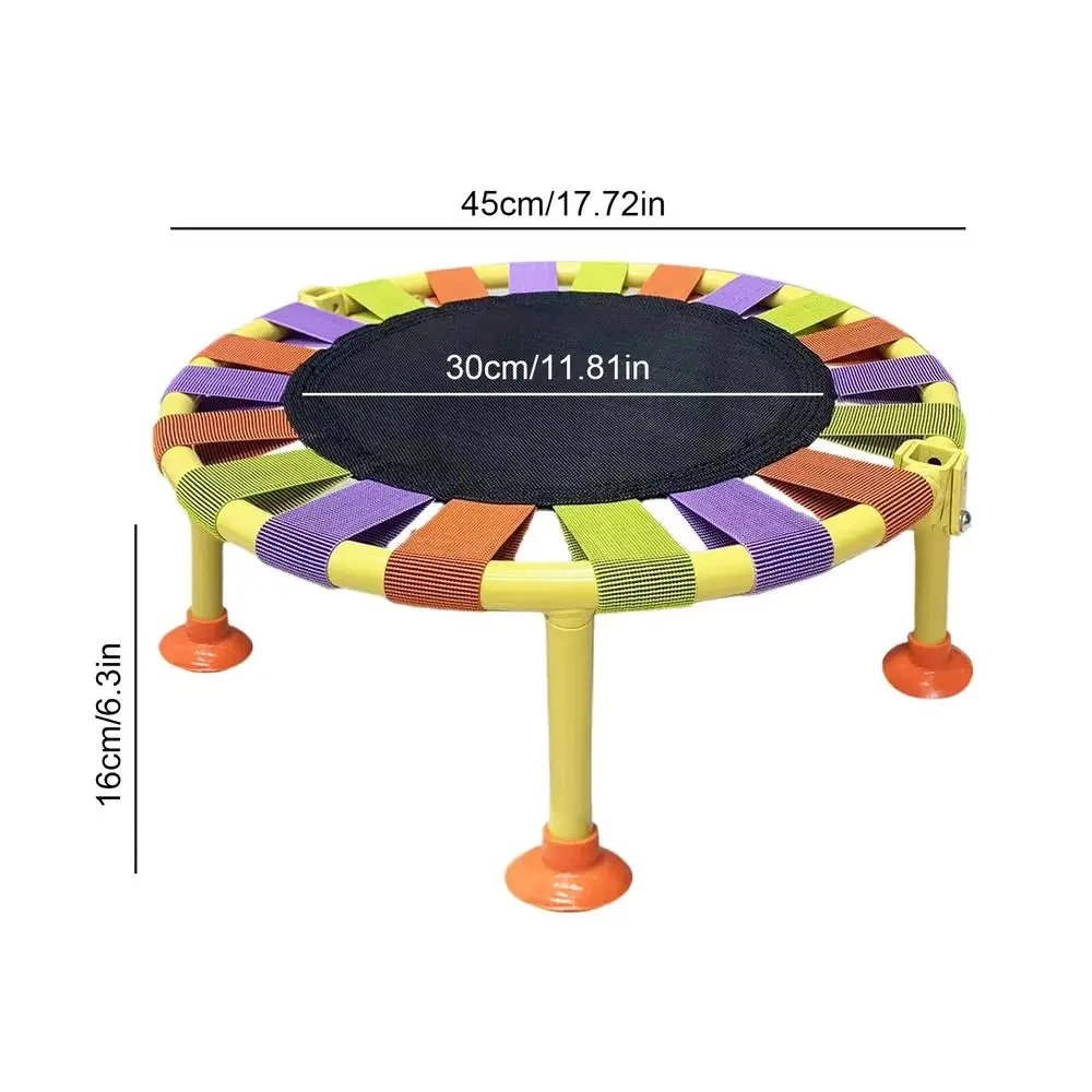 Mini Trampoline With 165 Lbs Max Load Foldable Silent Stable Jumping Bed For Kids And Adults Indoor Playing And Fitness