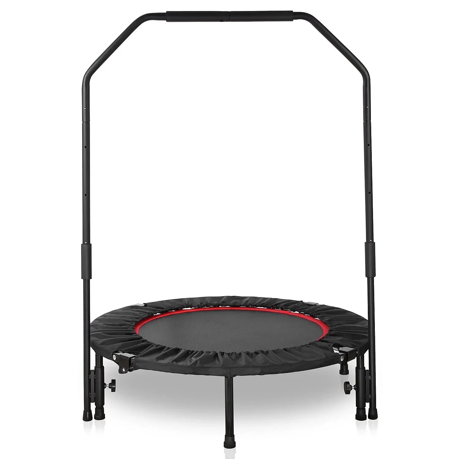 Folding Mini Trampoline,Exercise Trampoline with Adjustable Handle, Rebounder Trampoline for Adults Fitness, Indoor Trampoline