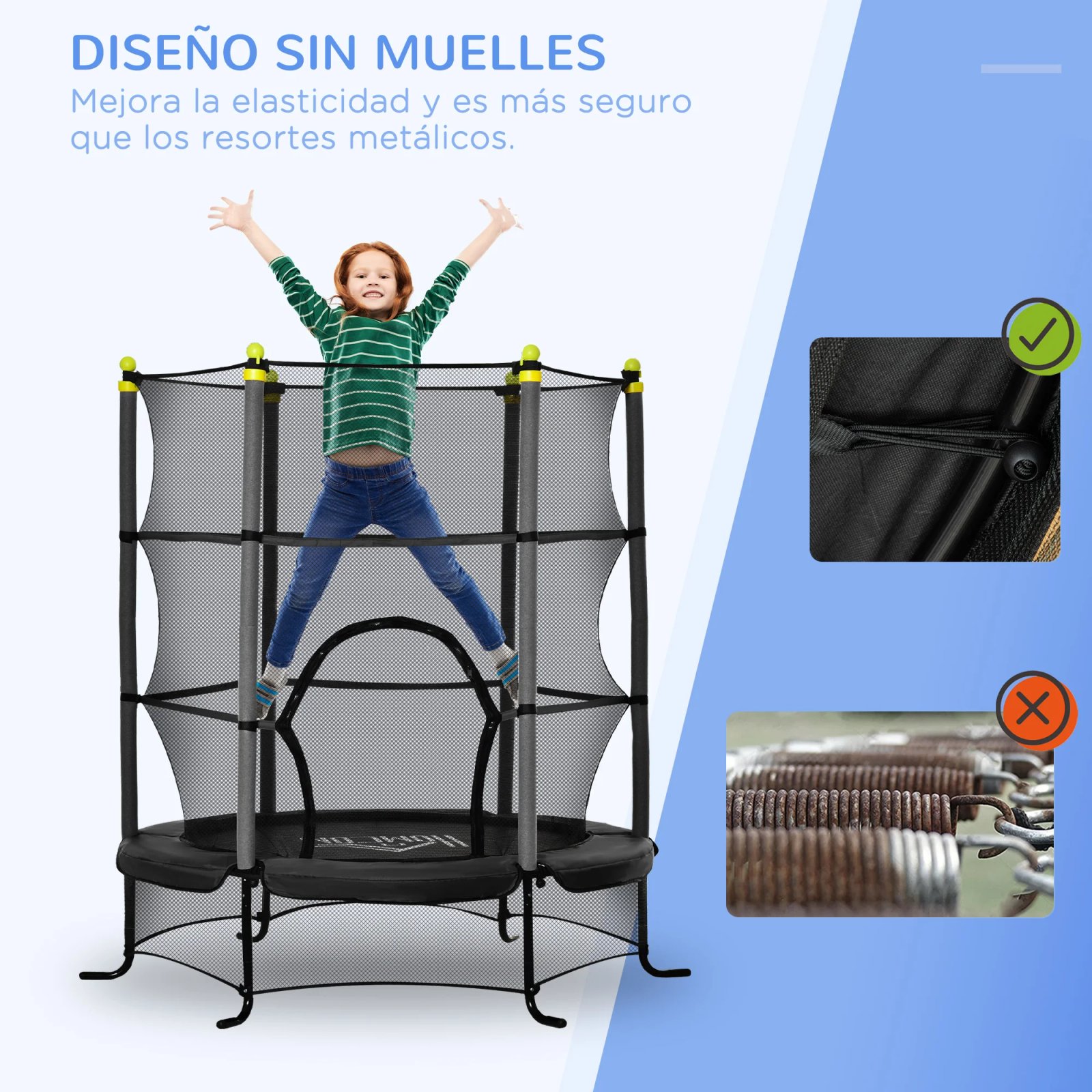 HOMCOM child trampoline with jump surface Ø 110 cm safety net