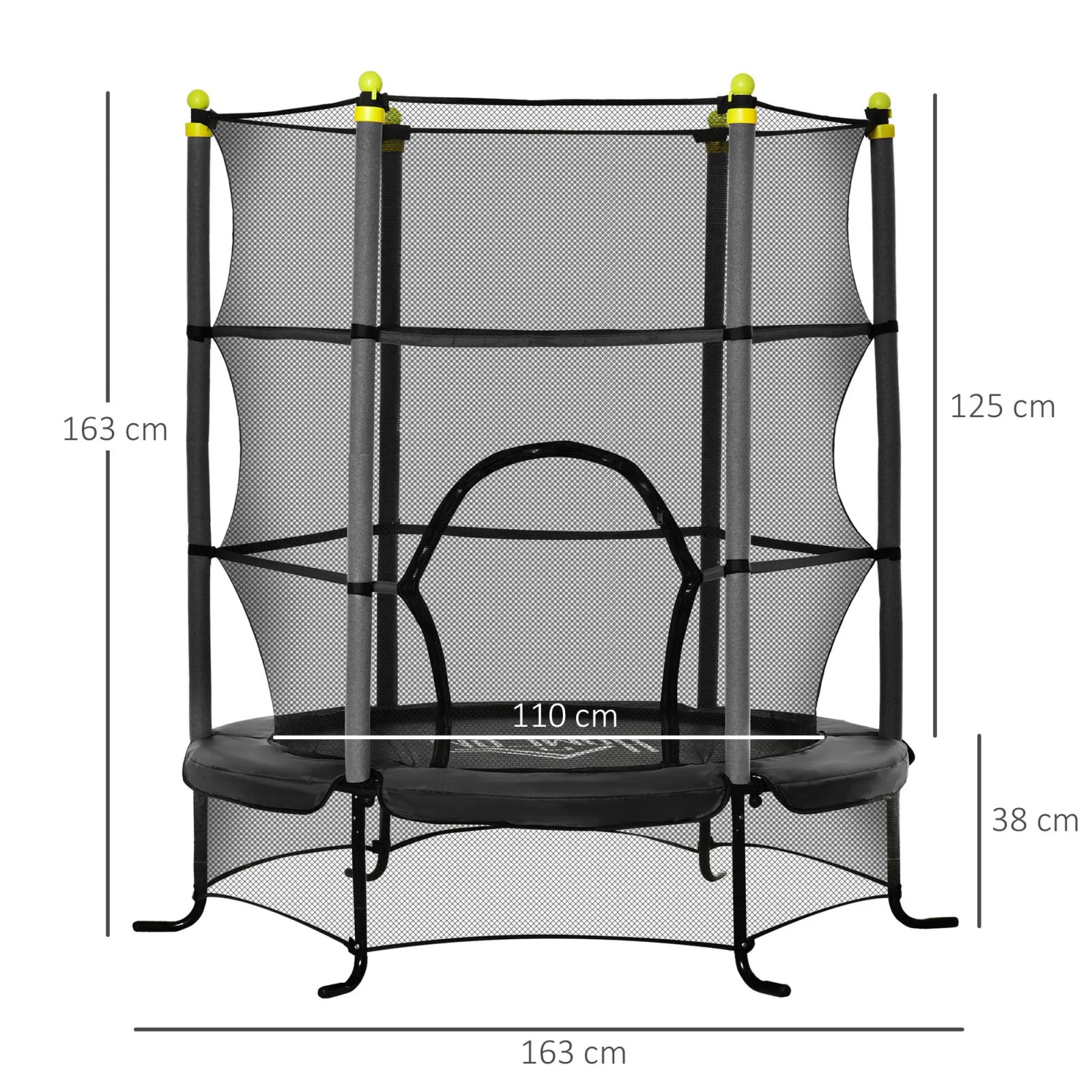 HOMCOM child trampoline with jump surface Ø 110 cm safety net