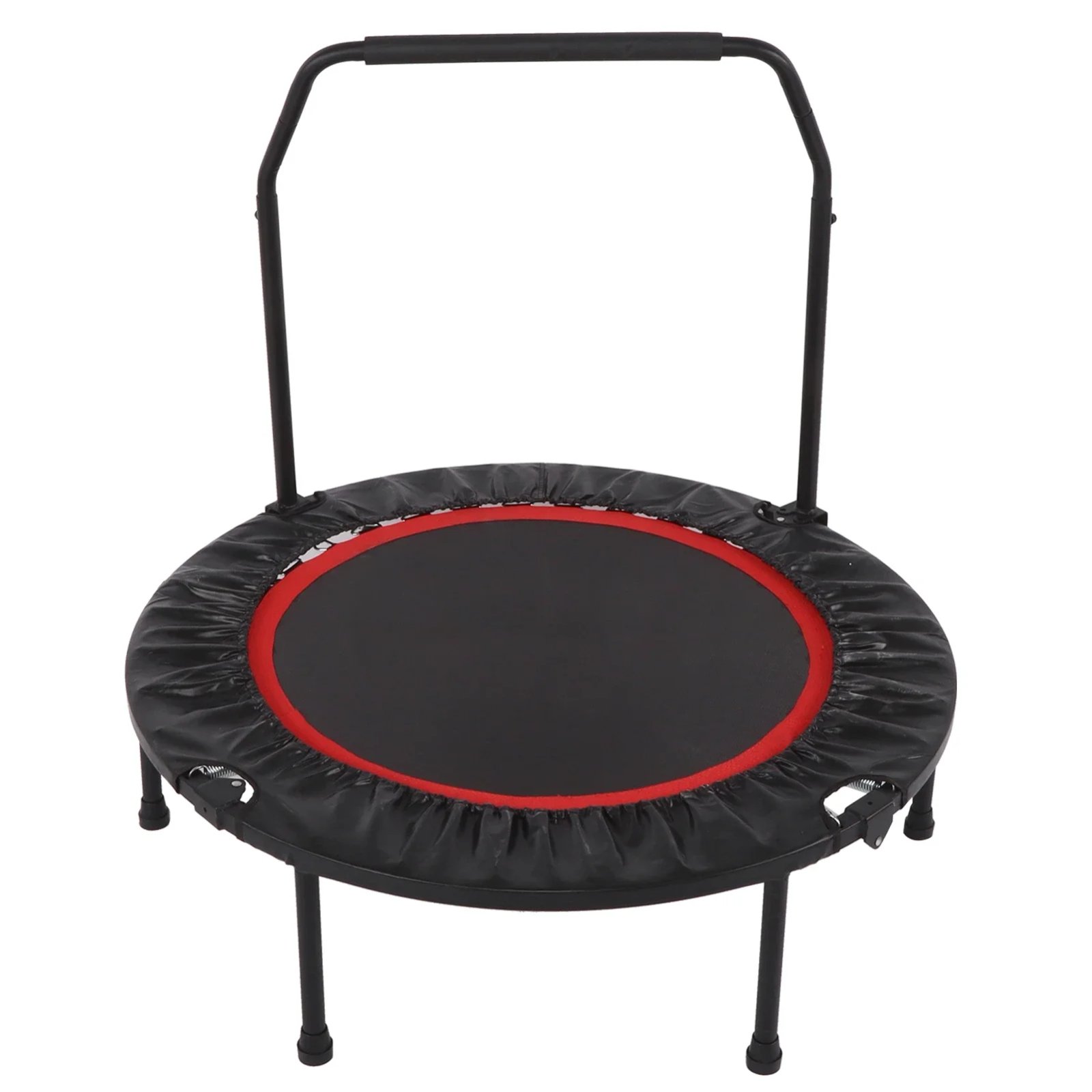 48in Folding Adults Trampoline Double Adjustable Foam Armrests Fitness Rebounder