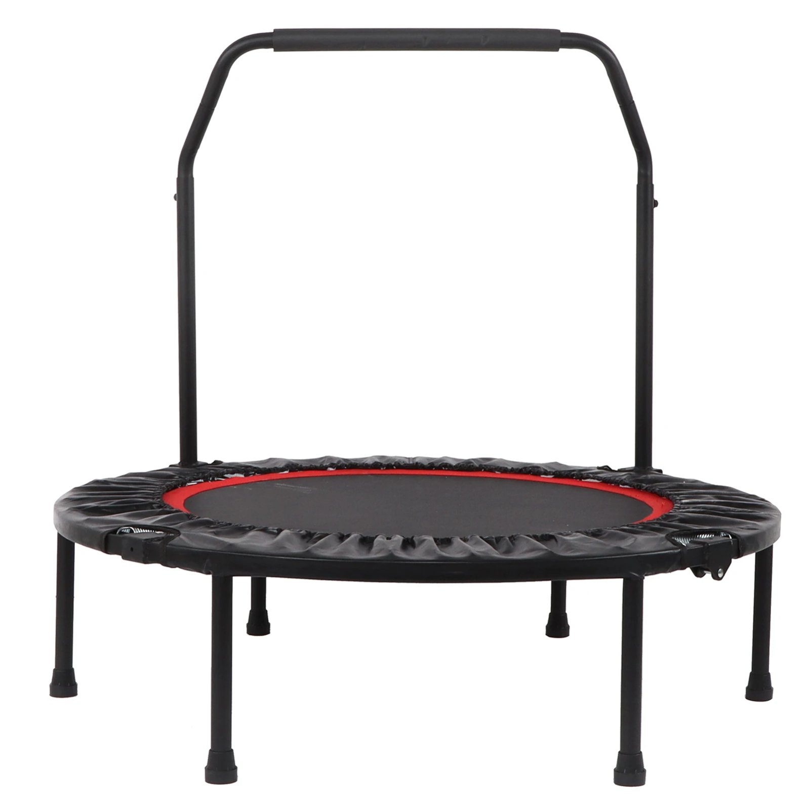 48in Folding Adults Trampoline Double Adjustable Foam Armrests Fitness Rebounder