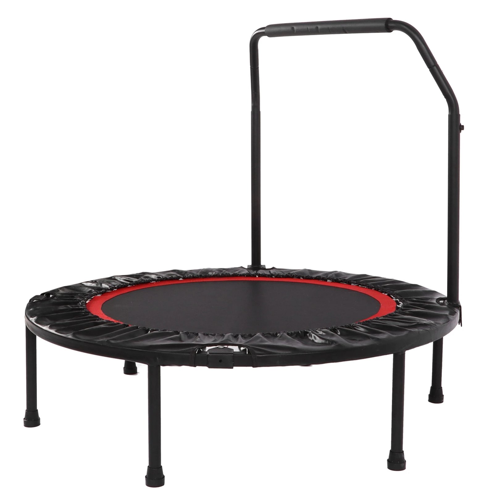 48in Folding Adults Trampoline Double Adjustable Foam Armrests Fitness Rebounder