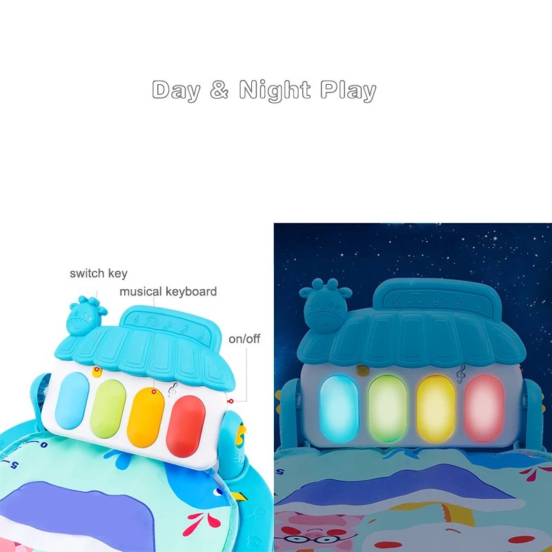 Musical Baby Activity Gym Rack Play Mat Kid Rug Puzzle Mat Carpet Piano Keyboard Infant Playmat Crawling Game Pad Baby Toy Gift