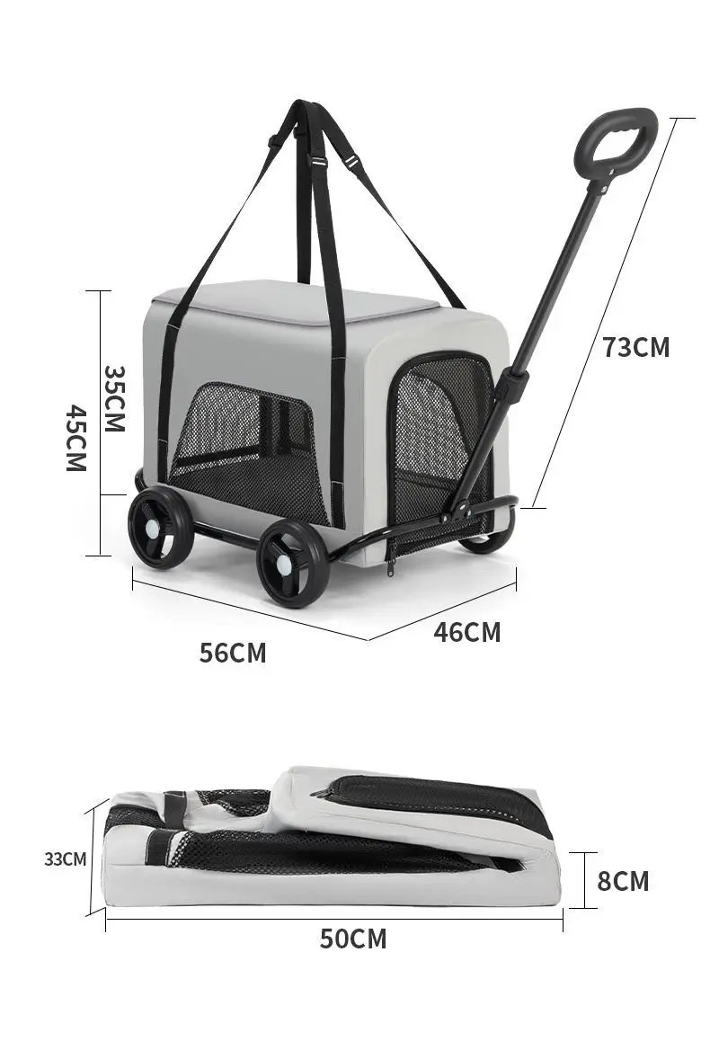 Small Pet and Dog Stroller Cats Trolley Bag Toy Small Trolley Trolley Outdoor Pet Cart Cat Cars