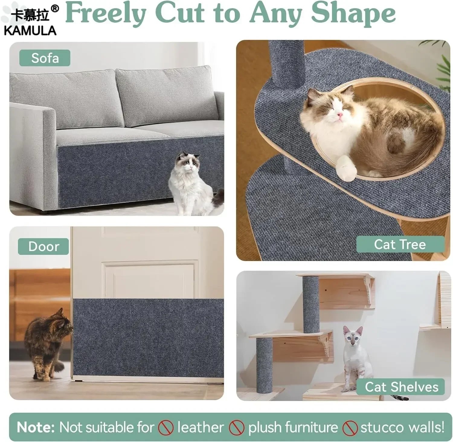 Self-Adhesive Carpet Cats Scratch Board Wall Anti Cat Scratch Sofa Diy Cats Scratch Board Sofa Protection Paws Sharpen Trimmable