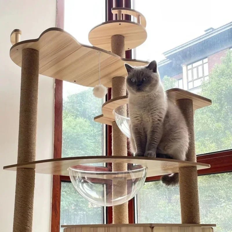 Cat Climbing Frame Multi-Level Cat Tree Sisal Rope Cat Tower Cat Scrapers Scratching Post For Cats Toys For Cat Grinding Paws