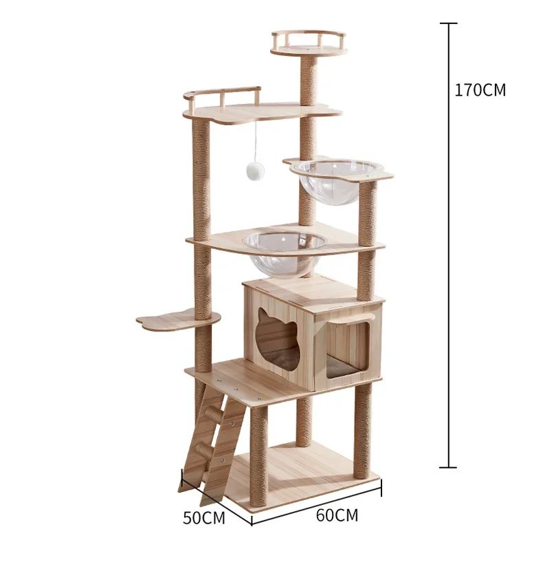 Cat Climbing Frame Multi-Level Cat Tree Sisal Rope Cat Tower Cat Scrapers Scratching Post For Cats Toys For Cat Grinding Paws