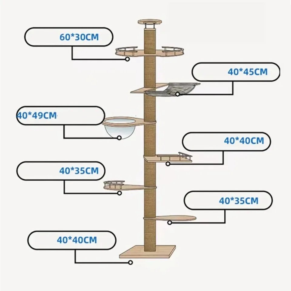 Cat Supplies Wooden Cats Tree House Cat Toys Kitten Climbing Scratching Tower Multifunction Pet Furniture Cat Climbing Frame