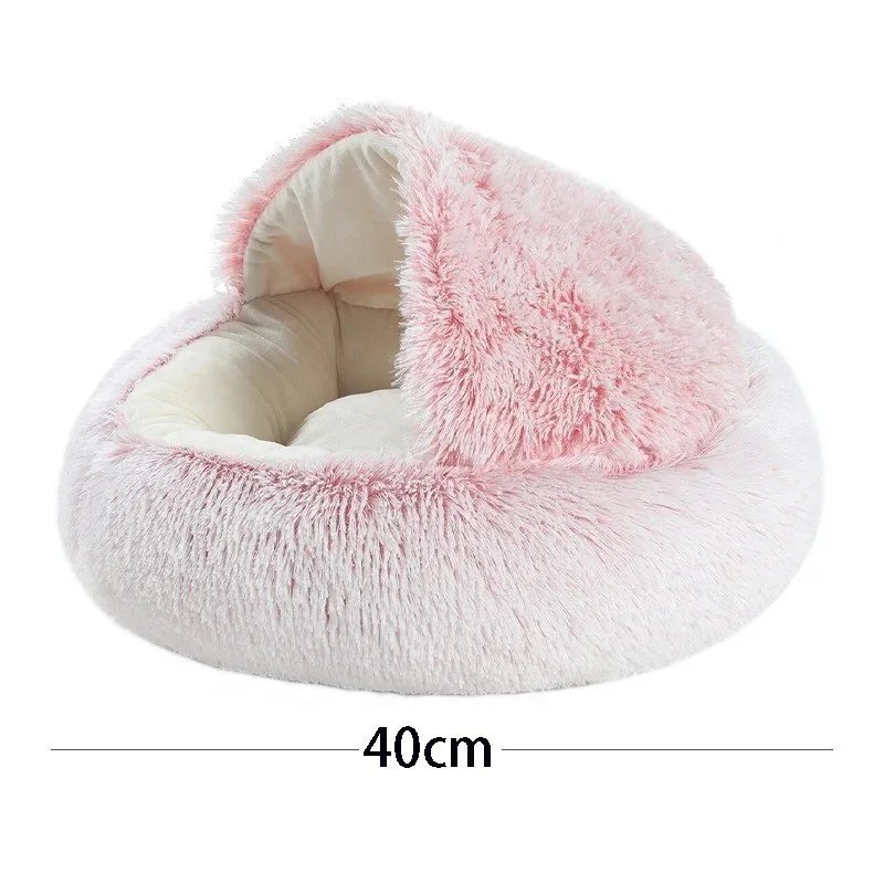 Cat Litter Pet Soft Plush Bed Semi-enclosed Cat Nest Shell Type Cat Bed Puppy Bed