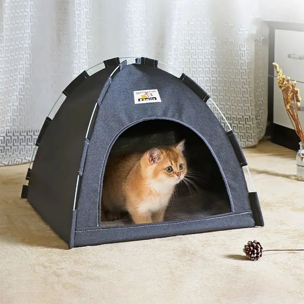 Pet Tent Bed Cats House Supplies Products Accessories Warm Cushions Furniture Sofa Basket Beds Winter Clamshell Kitten Tents Cat