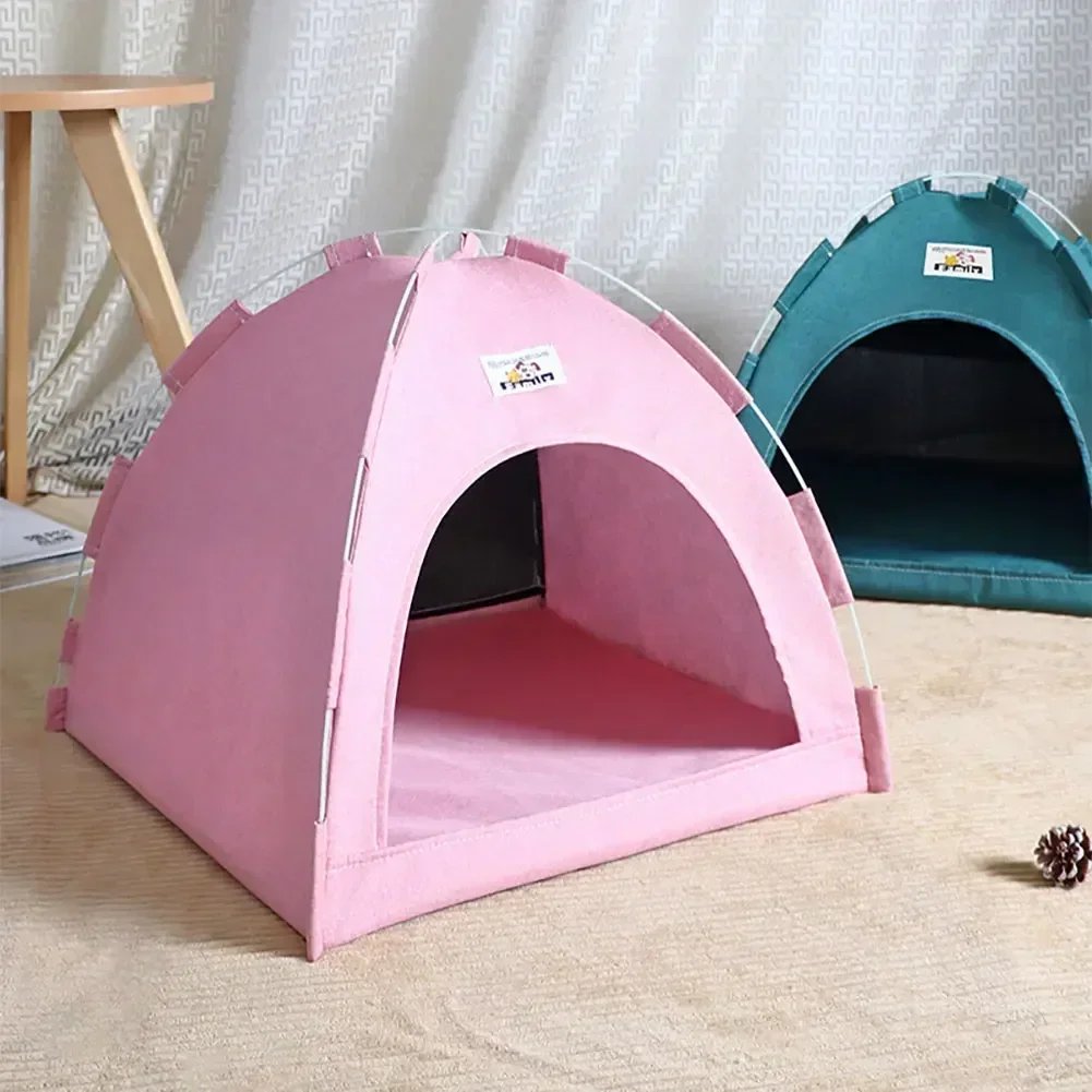 Pet Tent Bed Cats House Supplies Products Accessories Warm Cushions Furniture Sofa Basket Beds Winter Clamshell Kitten Tents Cat