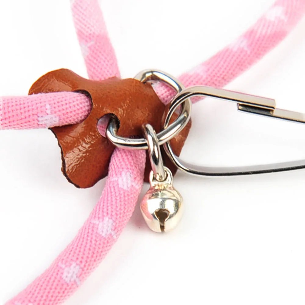 Pet Adjustable Soft Harness Bell Leash Set Mouse Hamster Ferrets Rat Pet Pig Leash Hamster Harness Rope Anti-bite Pet Walking