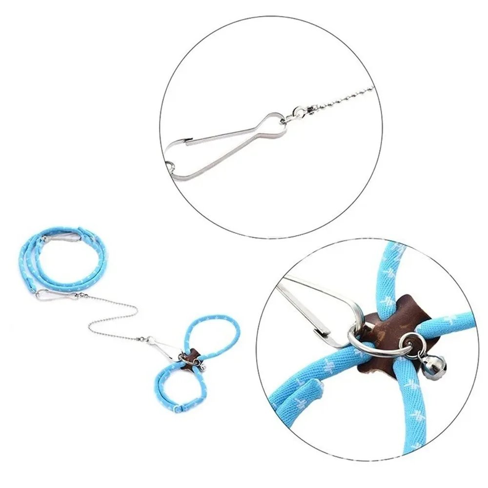 Pet Adjustable Soft Harness Bell Leash Set Mouse Hamster Ferrets Rat Pet Pig Leash Hamster Harness Rope Anti-bite Pet Walking