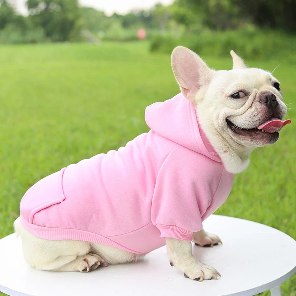 Dog Winter Warm Hooded Sweatshirt For Small Medium Dog Pet Coat Puppy Cat Apparel Outfit Clothes For Chihuahuas French Bulldog