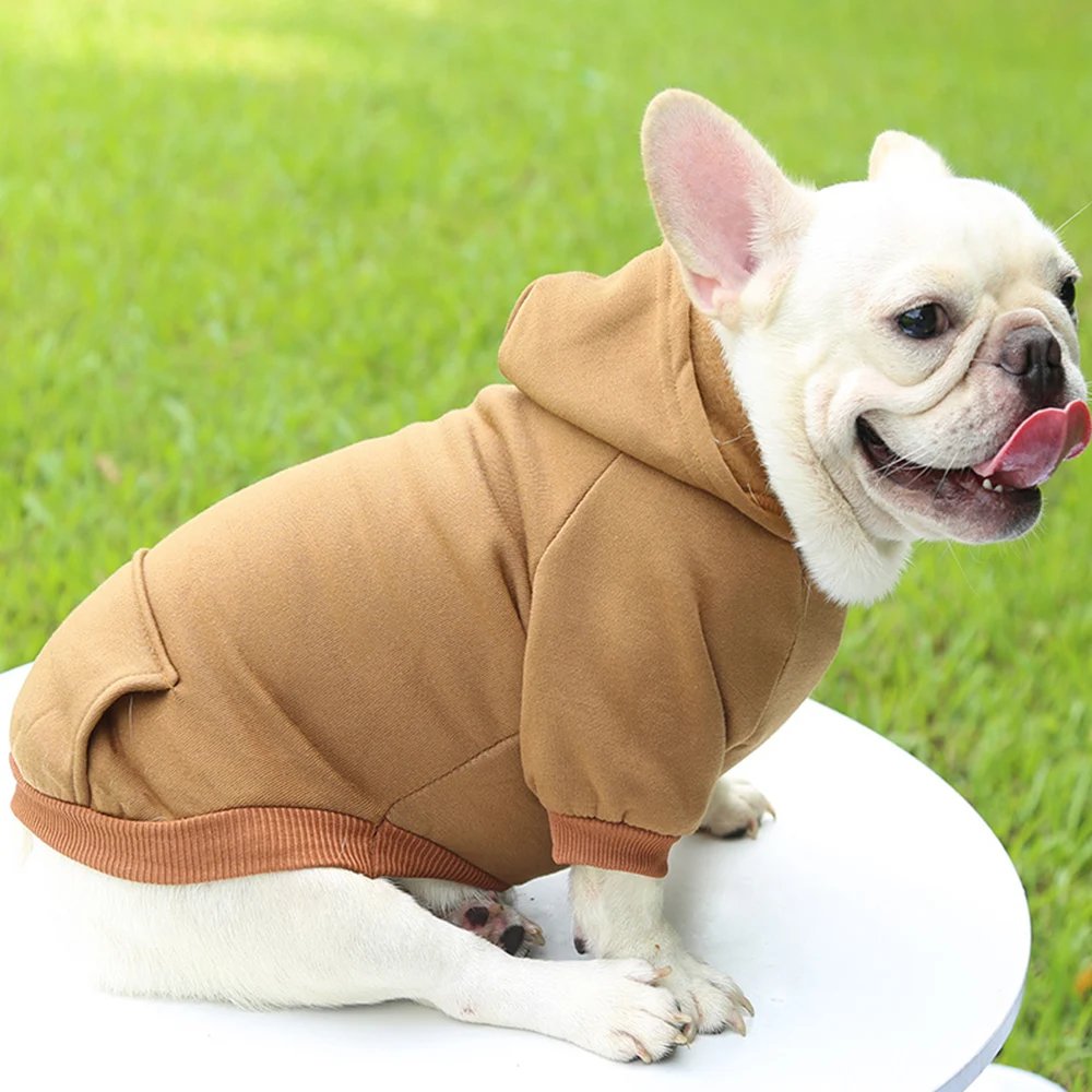 Dog Winter Warm Hooded Sweatshirt For Small Medium Dog Pet Coat Puppy Cat Apparel Outfit Clothes For Chihuahuas French Bulldog