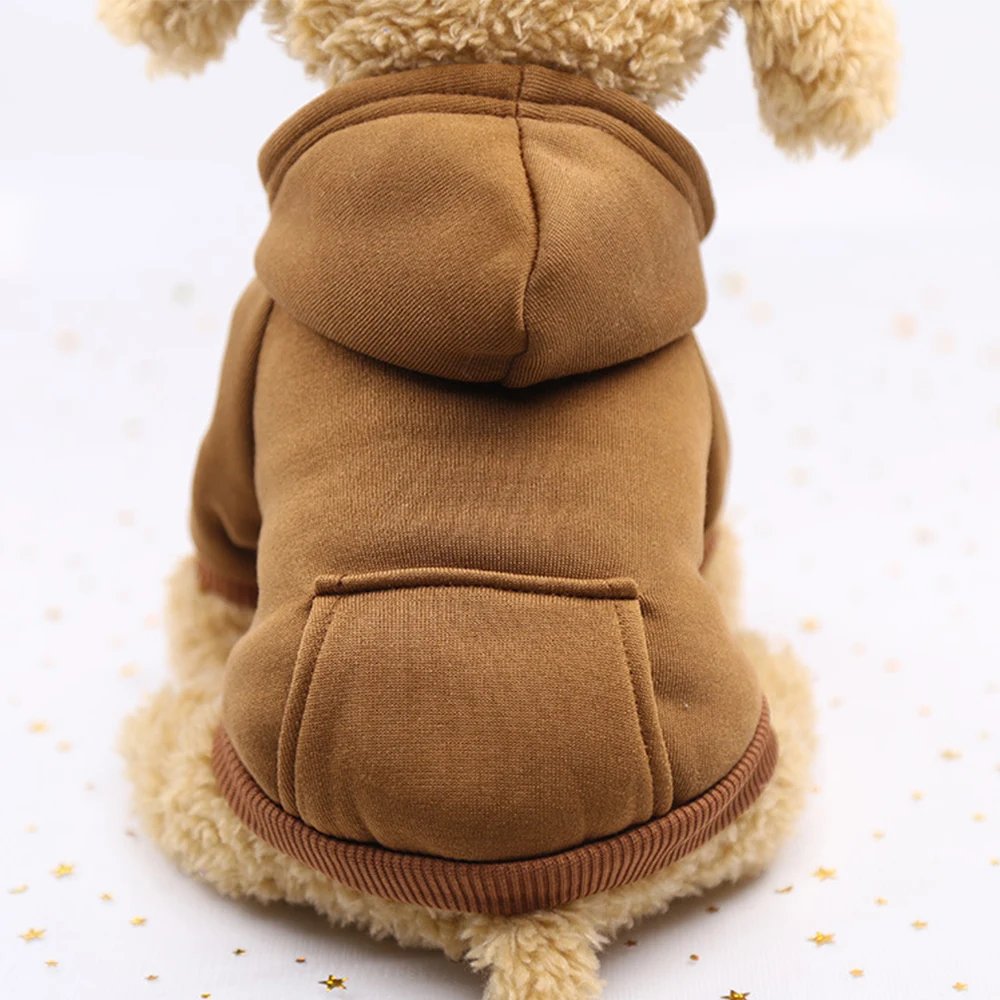 Dog Winter Warm Hooded Sweatshirt For Small Medium Dog Pet Coat Puppy Cat Apparel Outfit Clothes For Chihuahuas French Bulldog