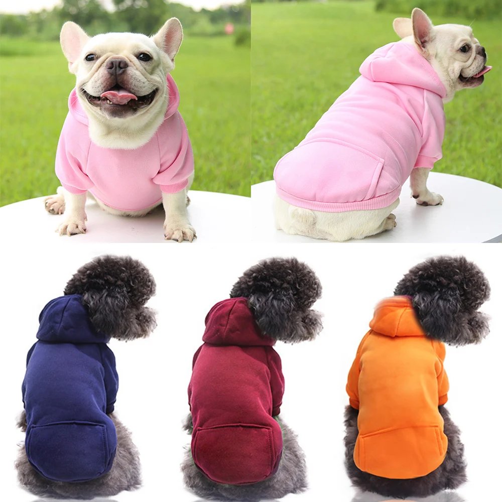 Dog Winter Warm Hooded Sweatshirt For Small Medium Dog Pet Coat Puppy Cat Apparel Outfit Clothes For Chihuahuas French Bulldog