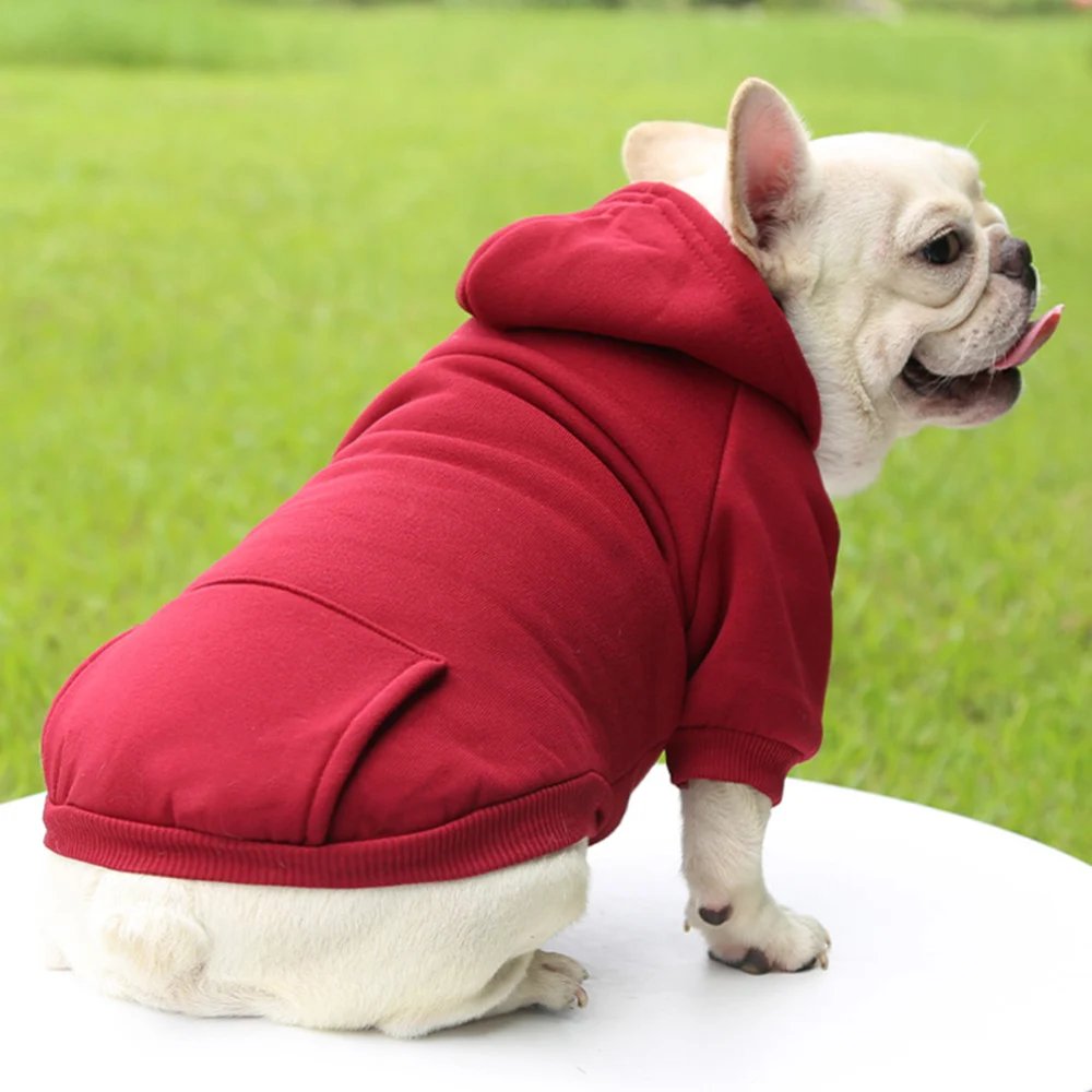 Dog Winter Warm Hooded Sweatshirt For Small Medium Dog Pet Coat Puppy Cat Apparel Outfit Clothes For Chihuahuas French Bulldog