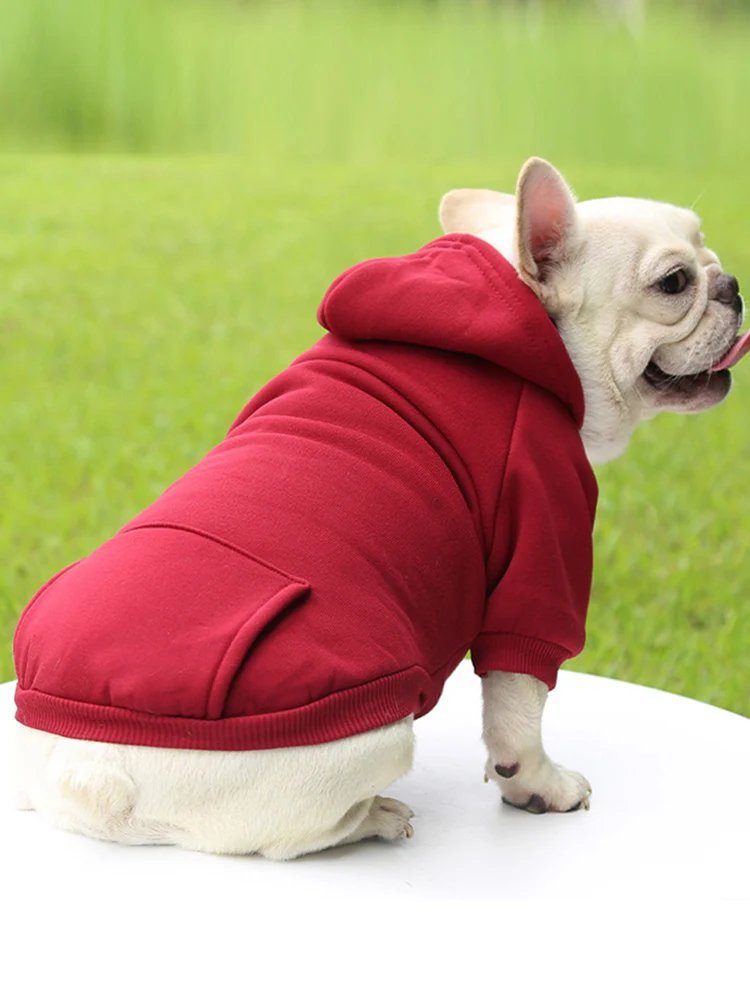 Dog Winter Warm Hooded Sweatshirt For Small Medium Dog Pet Coat Puppy Cat Apparel Outfit Clothes For Chihuahuas French Bulldog