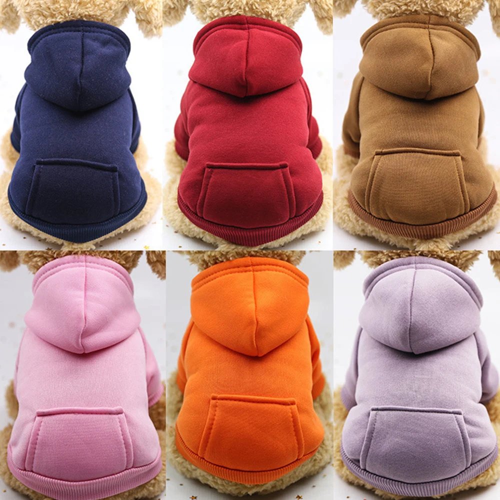 Dog Winter Warm Hooded Sweatshirt For Small Medium Dog Pet Coat Puppy Cat Apparel Outfit Clothes For Chihuahuas French Bulldog