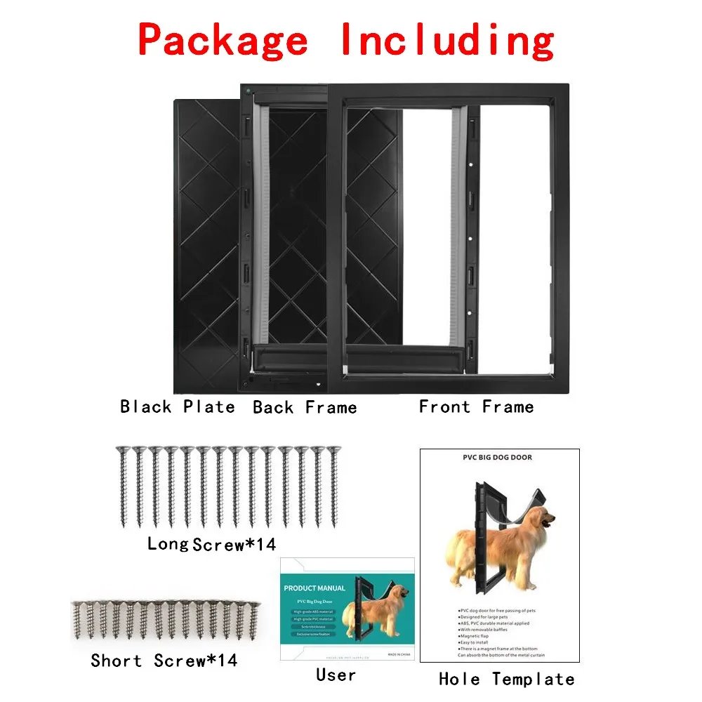 Extra Large Big Dog Door for Wooden Doors High Quality ABS Flame PVC Enter Outer Flap Anti Raining Cover Insulated Cold Weather