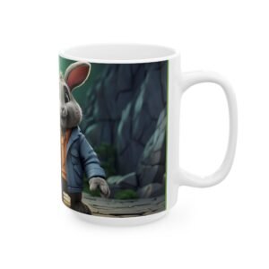 Adorable Gray Rabbit Mug – Big Shiny Eyes & Happy Smile | Perfect Gift for Animal Lovers! (11oz, 15oz)