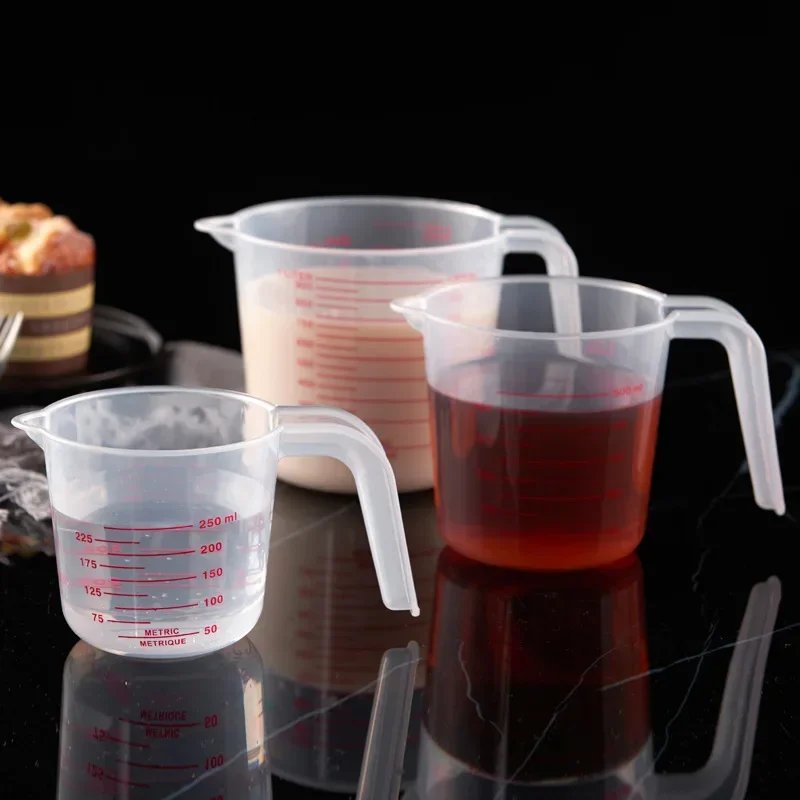 250/500/600/1000ml Baking Liquid Measuring Cups PVC Scale Cup Plastic Measuring Volume Beaker Kitchen Baking Tools