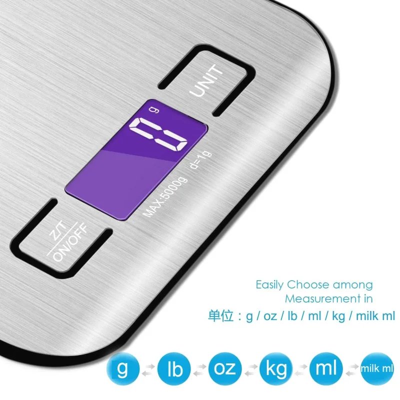 Portable Electronic Digital Kitchen Scale With Timer High Precision LED Display Household Weight Balance Measuring Tools