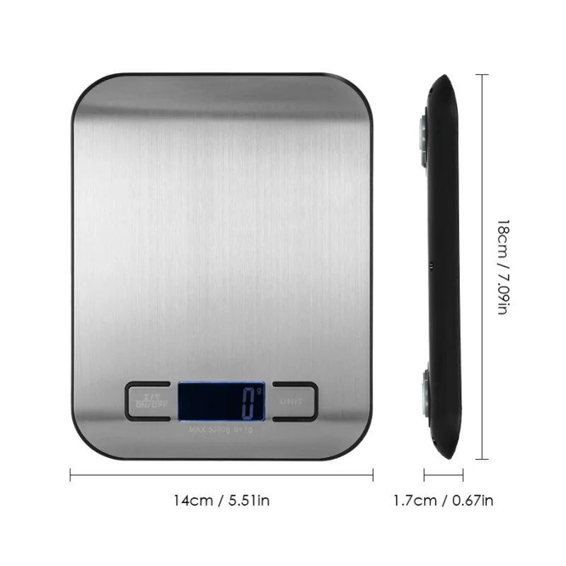 Portable Electronic Digital Kitchen Scale With Timer High Precision LED Display Household Weight Balance Measuring Tools