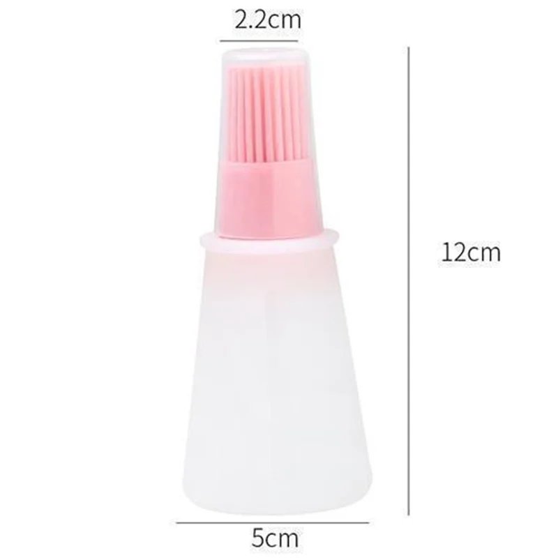 2-in-1 Silicone Oil Brush with Bottle High Temperature Resistant Liquid Oil Brush Dispenser Food Grade Cooking Baking BBQ Gadget