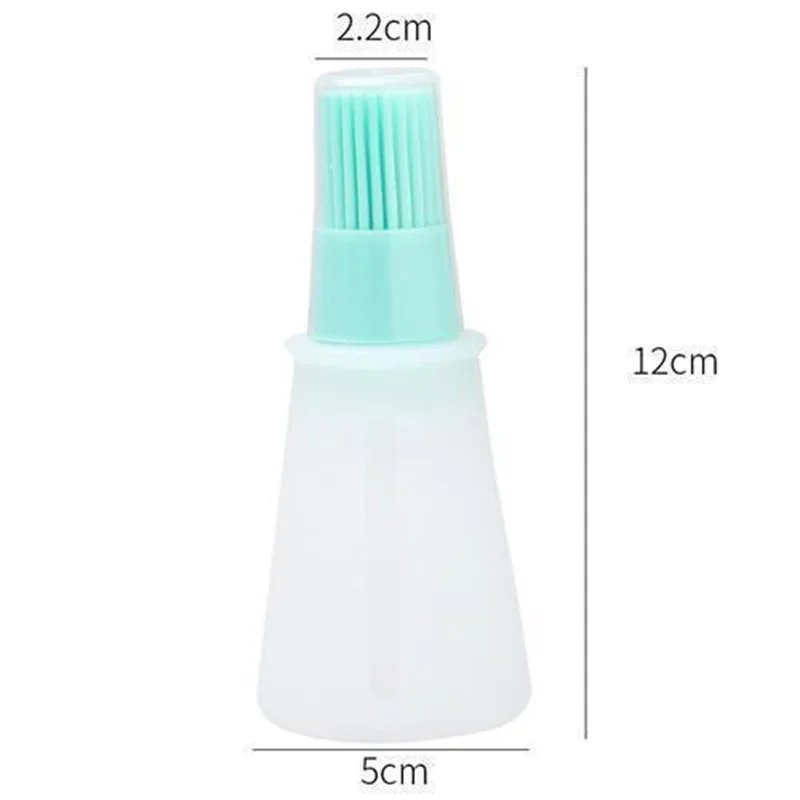 2-in-1 Silicone Oil Brush with Bottle High Temperature Resistant Liquid Oil Brush Dispenser Food Grade Cooking Baking BBQ Gadget