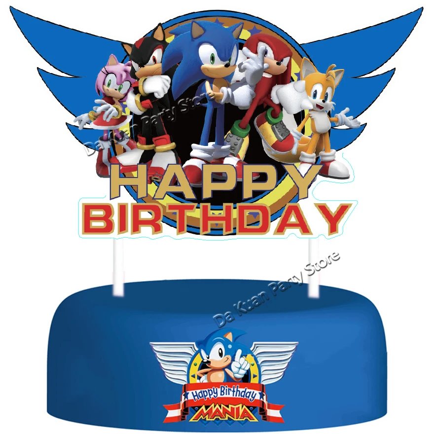 Sonic the Hedgehog Birthday Party Decor Sonic Disposable Tableware Tablecloth Plate Cup Gift Bag Kids Favor Gifts Party Supplies