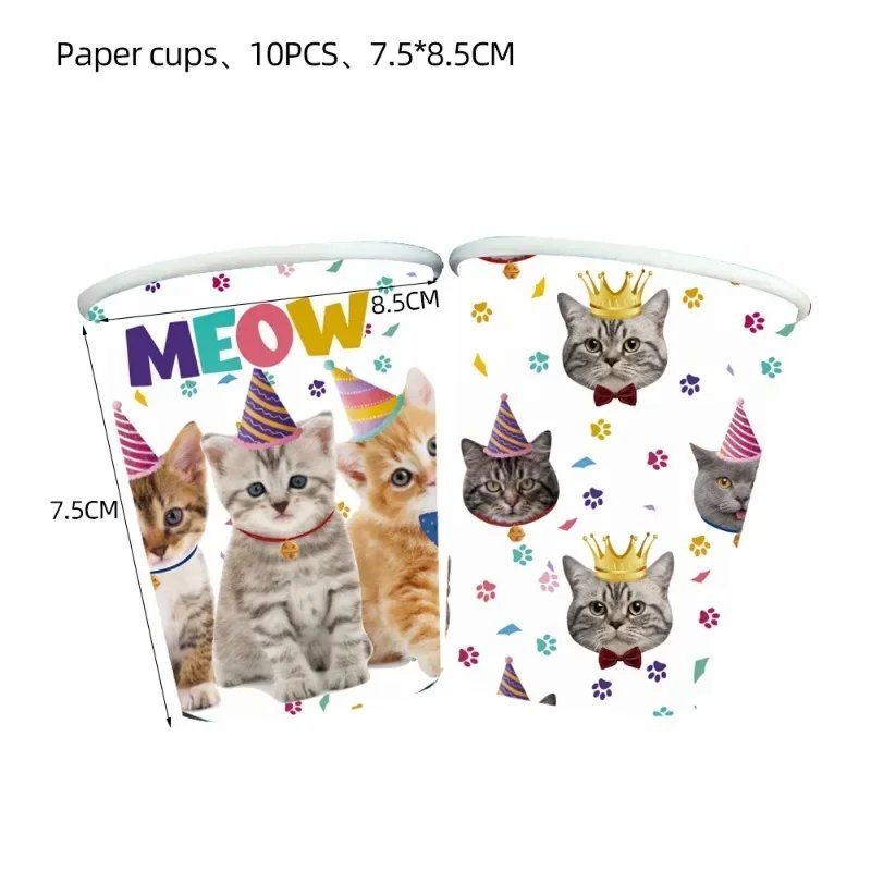 Disney Pet Cat Banner Balloon Napkins Disposable Children's Birthday Party Tableware Supplies